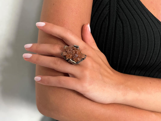 Aragonite Crystal Ring