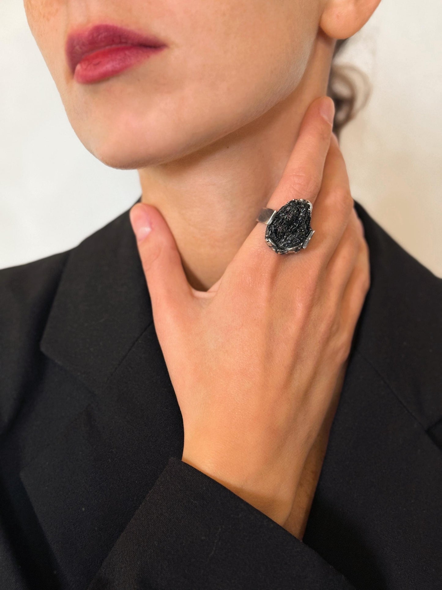 Black Stone Silver Ring